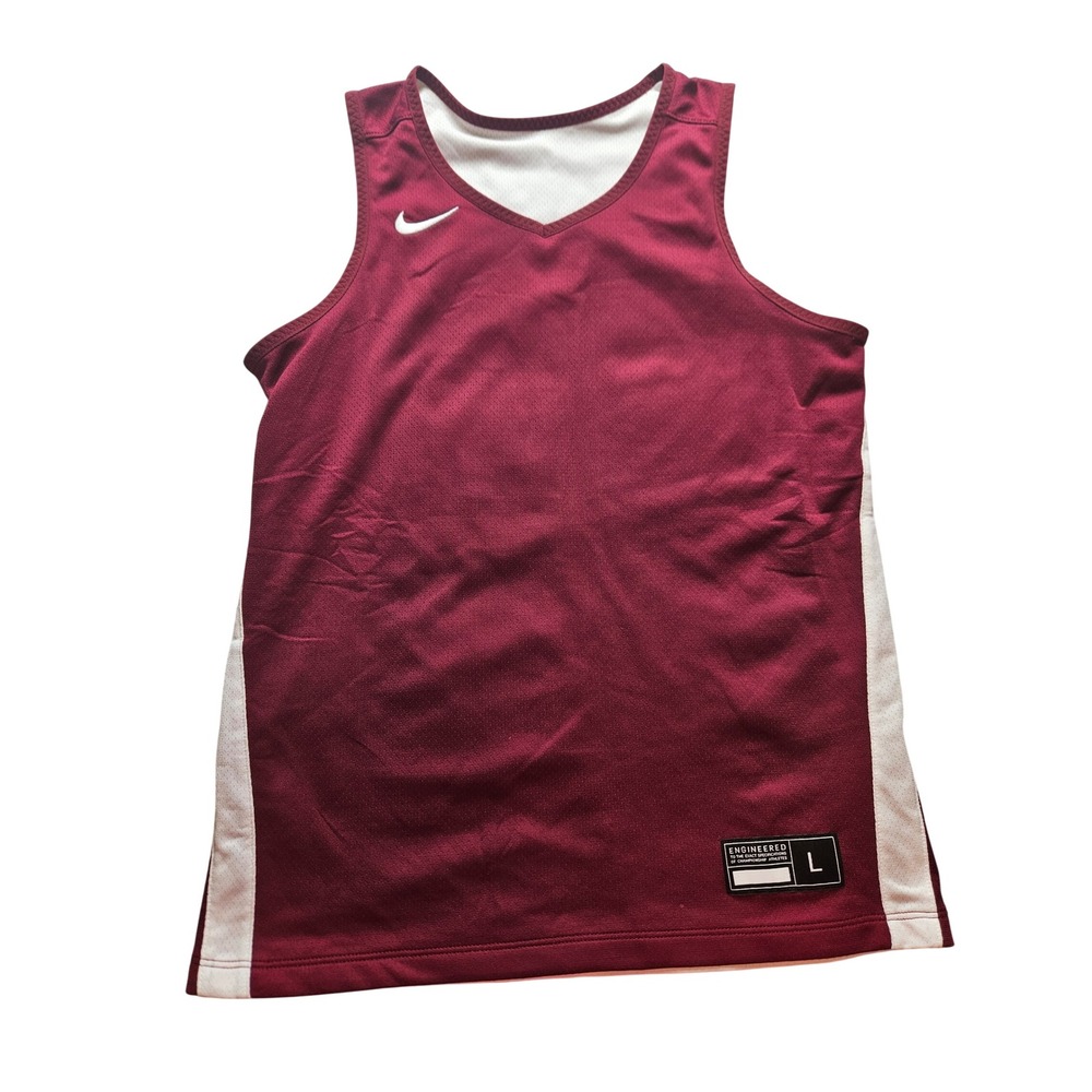 Nike Reversible Basketball Jersey Maroon White Mesh Tank Top Mens Large